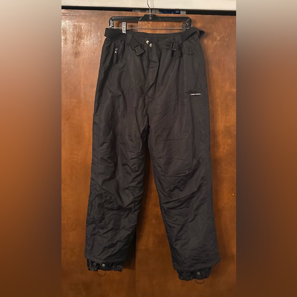 Men's Large Black Insulated Pants Snow Pants by Climate Control.
